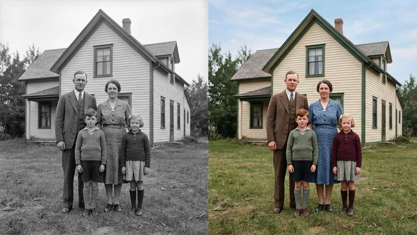 Colorize Photo: before and after example
